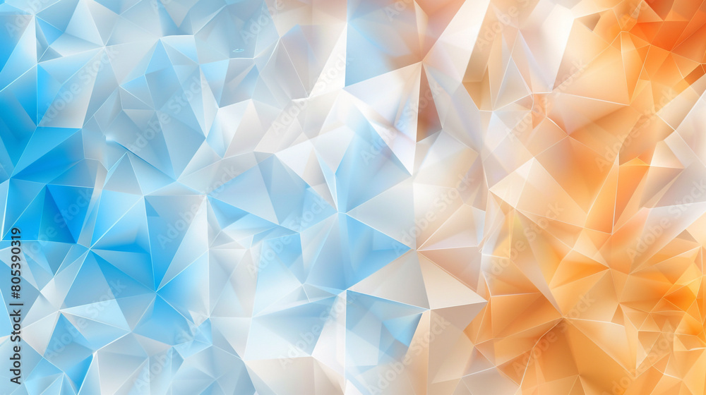 abstract polygonal design of sky blue and profound amber, ideal for an elegant abstract background