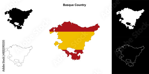 Basque Country outline map photo