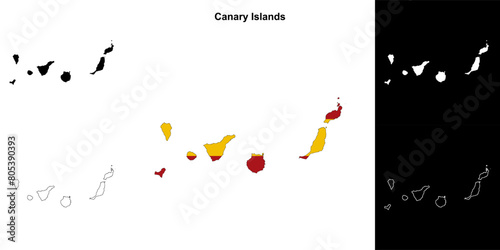 Canary Islands outline map