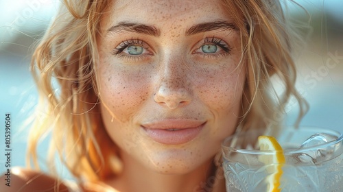 a close-up of a woman highlighting the enduring beauty that comes with age photo