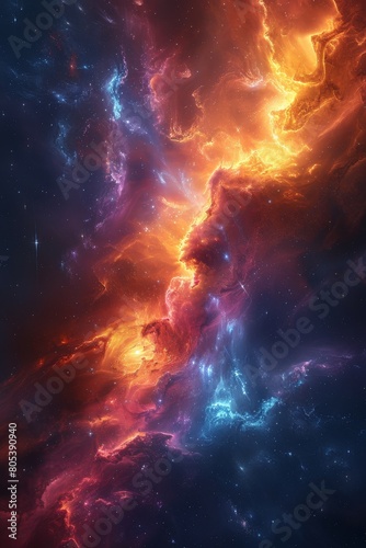 Milky way Galaxy with Stars and space dust in the Universe. Video game background, screen wallpaper © Daria