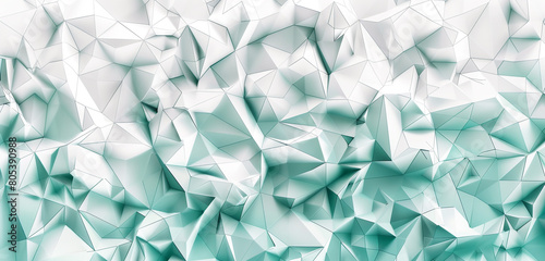 abstract polygonal design of pearl white and turquoise, ideal for an elegant abstract background