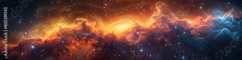 Milky way Galaxy with Stars and space dust in the Universe. Video game background, screen wallpaper