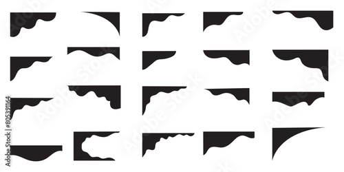 Website border, web page divider shapes. Geometric and organic separator headers for graphic design template - app, banner, page, poster, menu. Isolated Vector Illustration. EPS 10