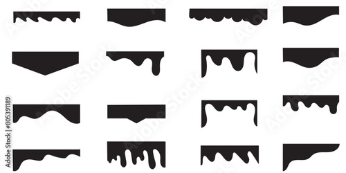 Website border, web page divider shapes. Geometric and organic separator headers for graphic design template - app, banner, page, poster, menu. Isolated Vector Illustration. EPS 10
