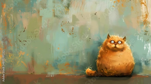 Chubby Feline Friend in a V...