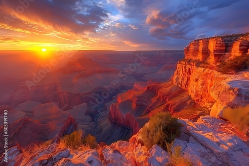 Awe Inspiring Grand Canyon at Sunrise landscape summer morning sunrise view photo