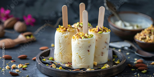 four kulfi in plate