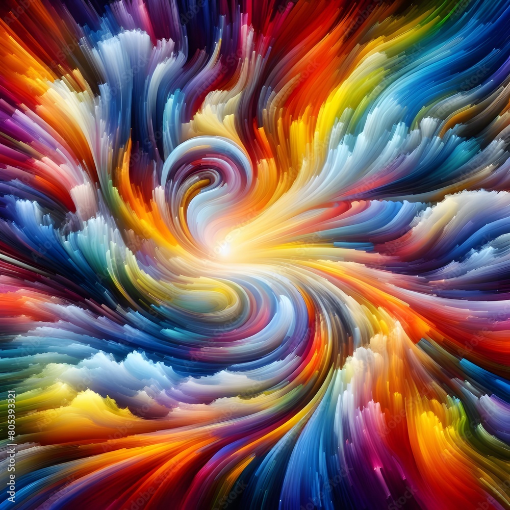 Rainbow Rapture characterized by abstract colorful shapes cascading and intertwining in a radiant display of vibrant hues and energetic patterns Rainbow Rapture characterized by abstract colorful shapes cascading and intertwining in a radiant display of vibrant hues and energetic patterns