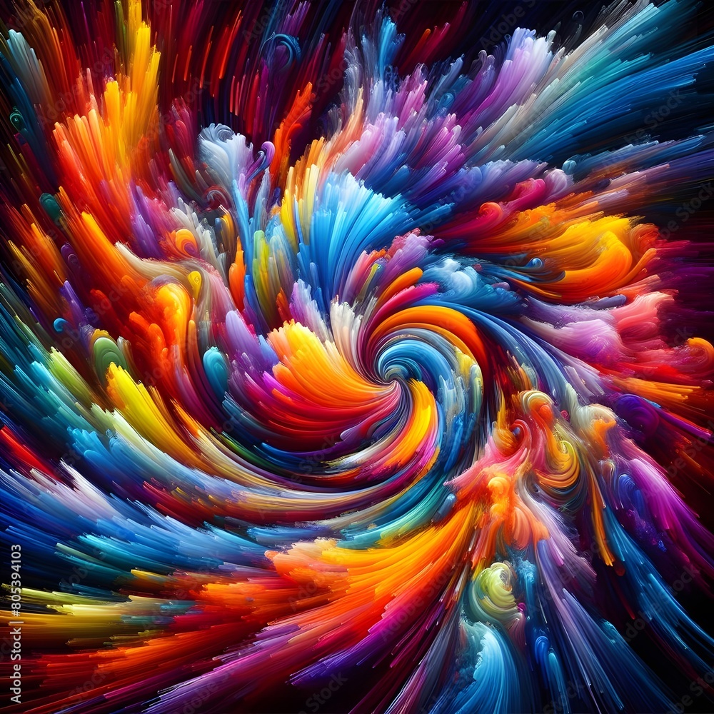 Rainbow Rapture characterized by abstract colorful shapes cascading and intertwining in a radiant display of vibrant hues and energetic patterns Rainbow Rapture characterized by abstract colorful shapes cascading and intertwining in a radiant display of vibrant hues and energetic patterns