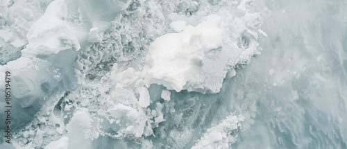 An aerial view of the frozen surface of lake baikal in siberia