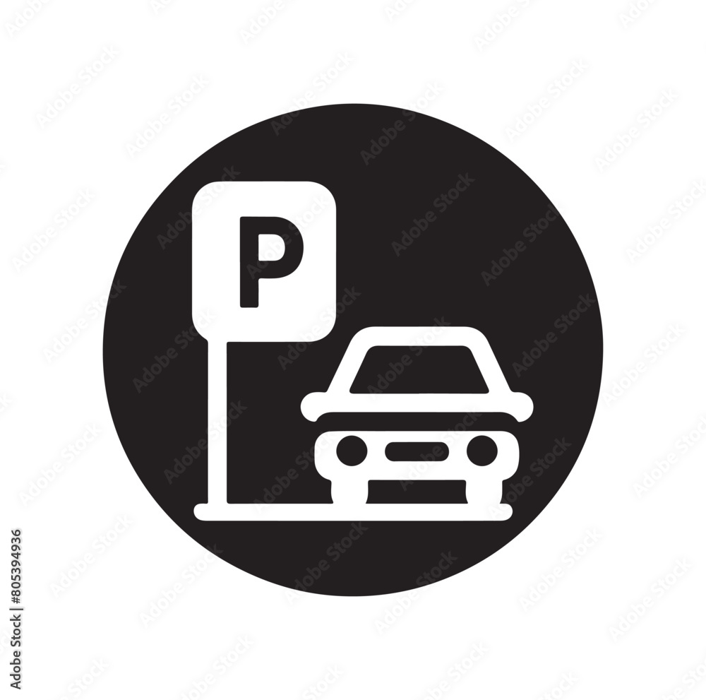 Parking icon. Car Parking Icon. Parking and traffic signs isolated on white background. Map parking pointer. Vector illustration. Parking icon. Car Parking Icon. Parking and traffic signs isolated on white background. Map parking pointer. Vector illustration.