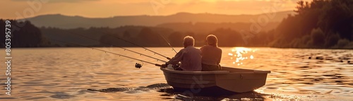 Elderly Couple Fishing in T...