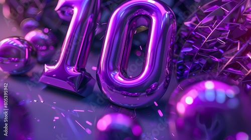 "10"ON Purple background 4K HD ULTRA