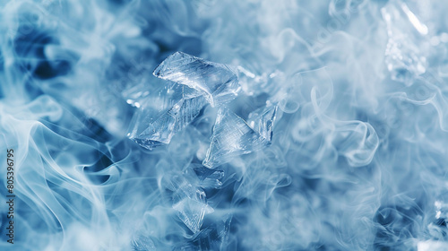 Wallpaper Mural A close-up of smoke in crystal blue and white, creating a frosty, icy effect that mimics winter's chill. Torontodigital.ca
