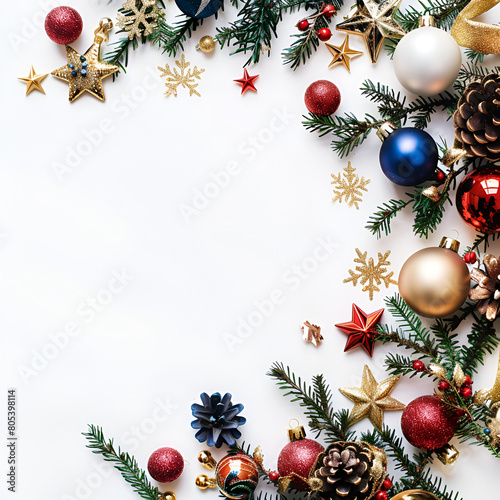 christmas decoration on a red background