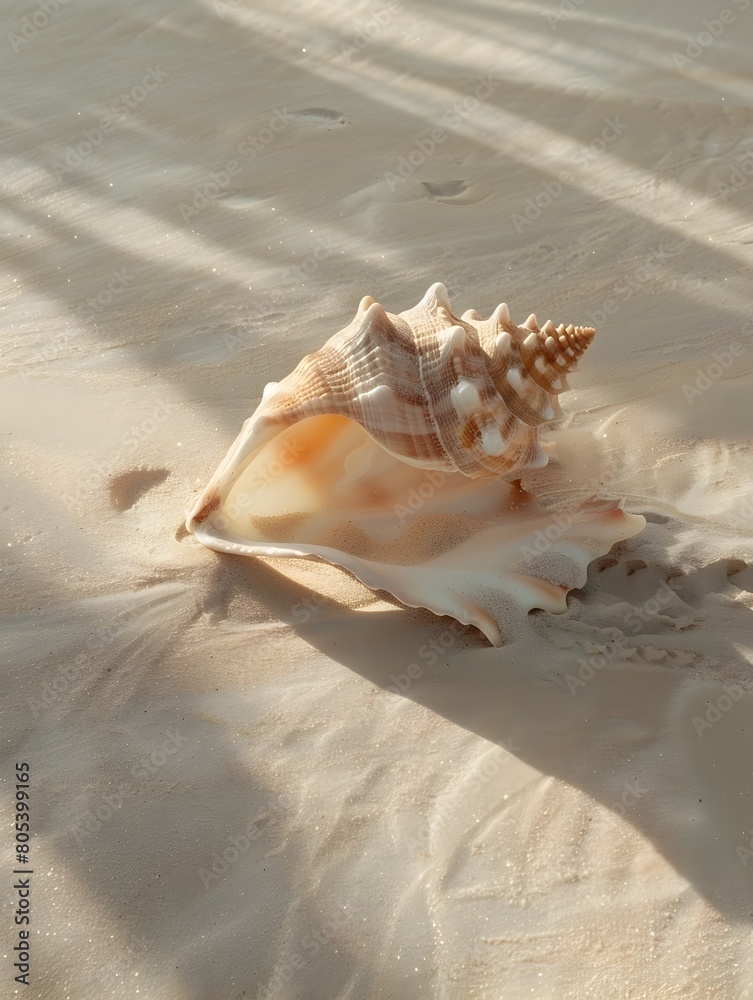 Delicate Beauty Awakened A Lone Seashell on a Secluded Beach Delicate Beauty Awakened A Lone Seashell on a Secluded Beach