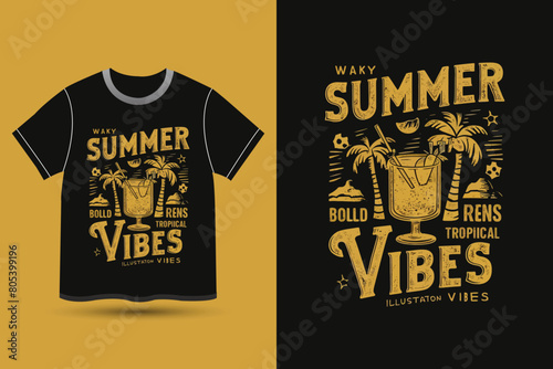 Summer Vibes only vintage typography vector T-shirt Design