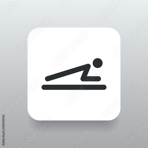 black stickman figure push up design icon concept