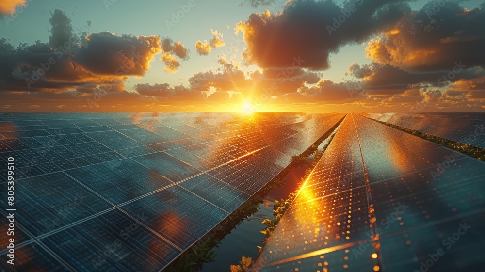 Solar energy field, powering the future sustainably