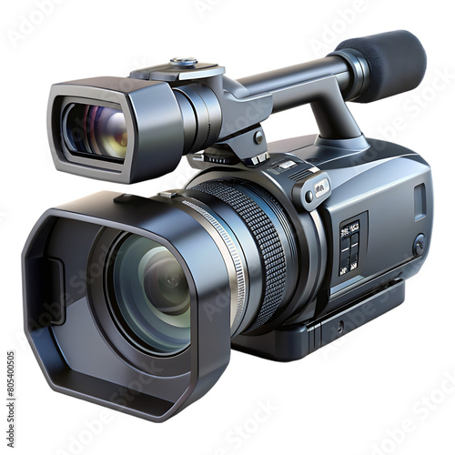 Professional digital video camera isolated photo