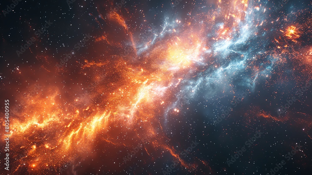 A galaxy of Interstellar, 3D render