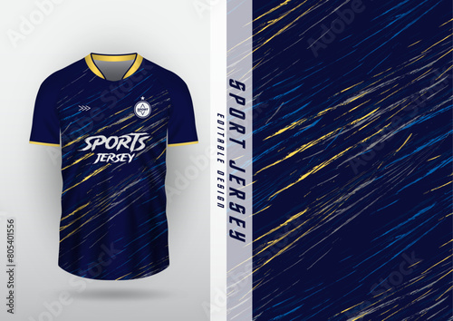 Jersey design, outdoor sports, jersey, football, futsal, running, racing, exercise, navy blue pattern.