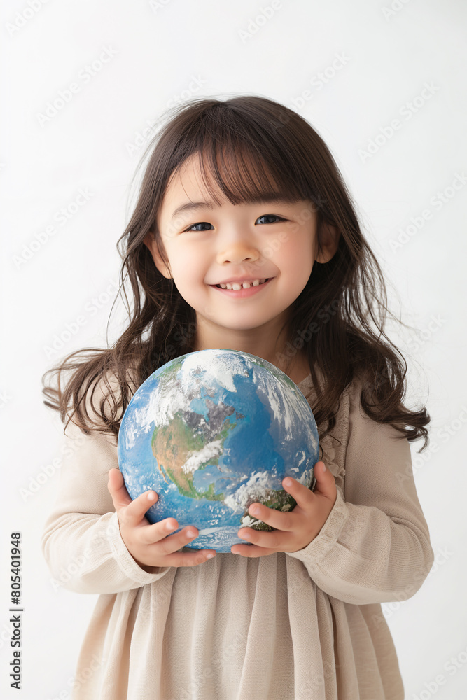 Joyful child celebrating earth day Joyful child celebrating earth day