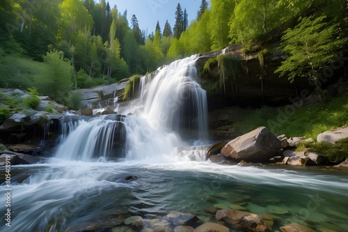 waterfall in the mountains