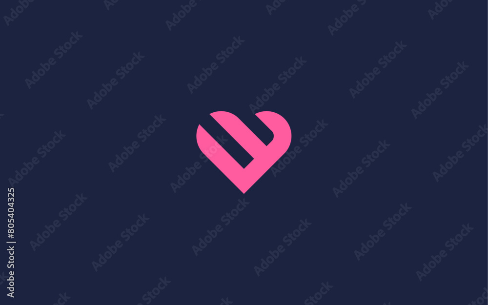 letter w with heart logo icon design vector design template inspiration