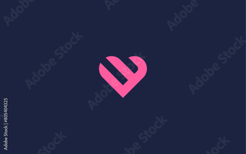 letter w with heart logo icon design vector design template inspiration