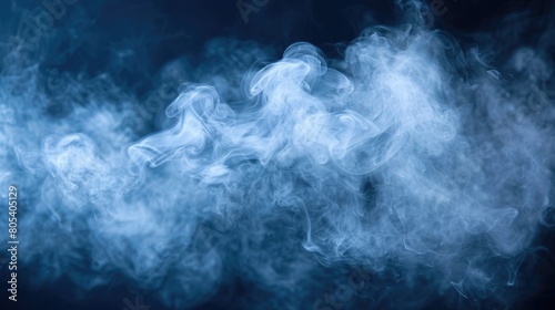 Swirling blue smoke creating a textured pattern against a black background
