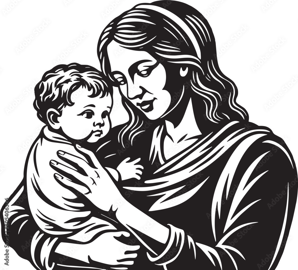 Mother with baby. Maternity.Vector illustration 