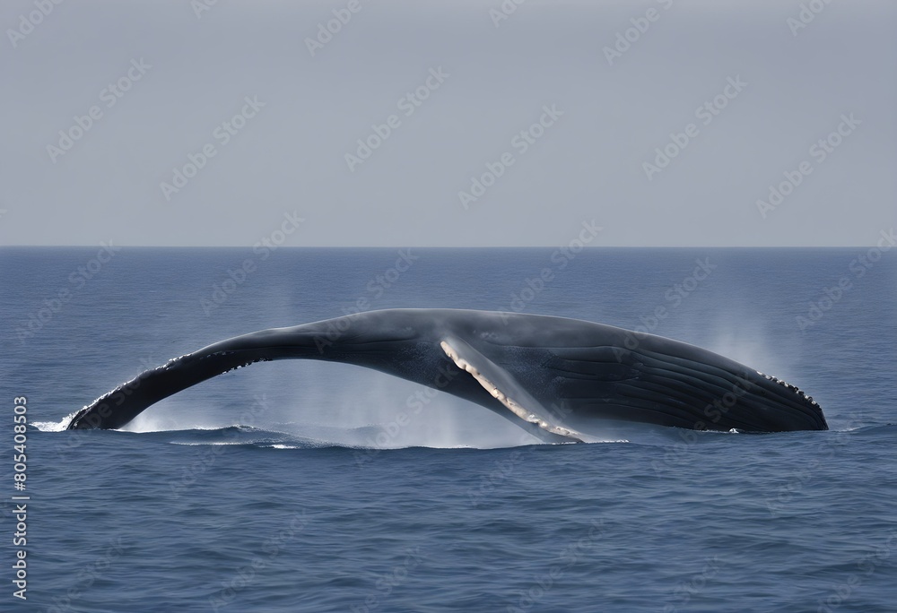 Fototapeta premium A view of a Humpback Whale in the water