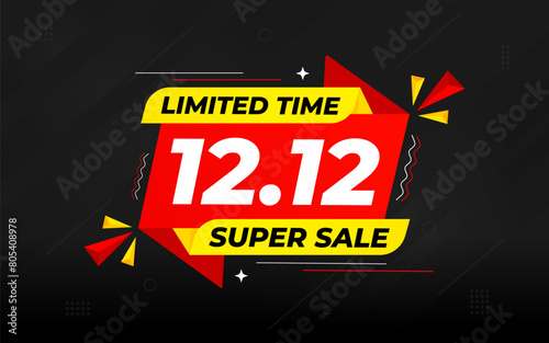 12 12 Sale Banner Promotion Template.  stock clearance background. end of year banner template design for web or social media, Sale special offer. abstract vector design.