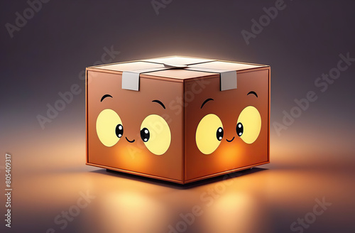 Lights box cute cartoon illustration with adorable expression isolated © Kseniya Ananko