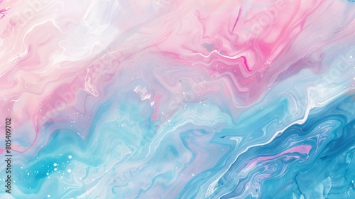 Abstract swirls of blue and pink create a marble-like pattern