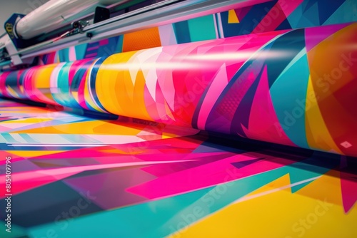 Colorful digital printing machine with a large format. Generate AI image