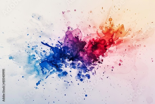 Vibrant watercolor wash with dynamic splatters of paint creating a mesmerizing explosion of colors.