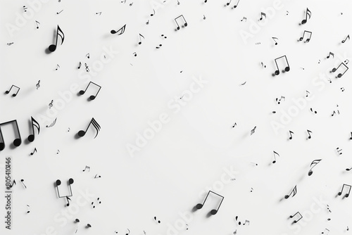 music musical notes Black notes symbol on white background musical movement.