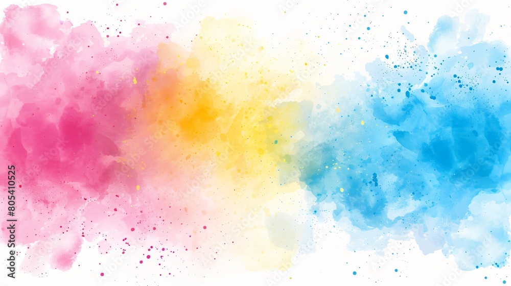 Colorful cloud of paint on a white surface