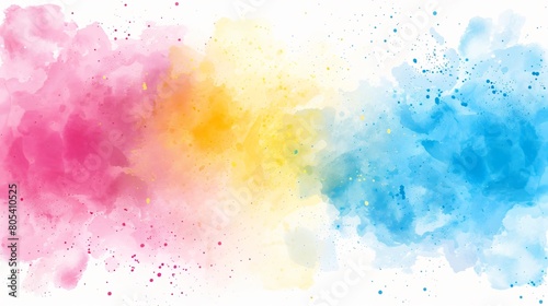 Colorful cloud of paint on a white surface