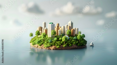 Eco Efficient Operations  Business Optimization for Maximum Environmental Efficiency in a Changing Climate - 3D Flat Icon