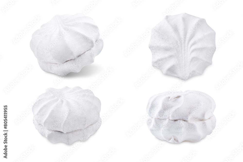 Apple zephyr, marshmallow on a white isolated background Apple zephyr, marshmallow on a white isolated background