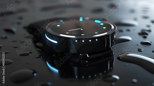 A smartwatch seamlessly integrated into a blur of technological sophistication photo