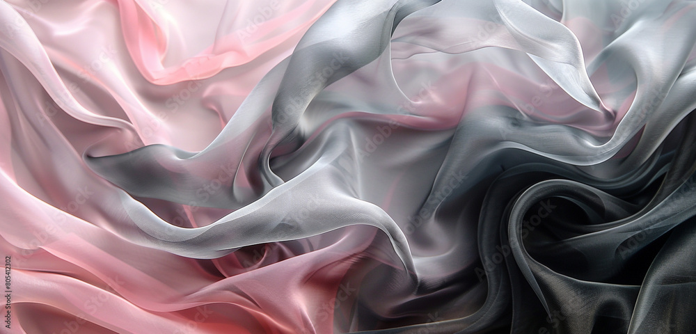 Fototapeta premium soft swirling patterns of soft pink and charcoal gray, ideal for an elegant abstract background
