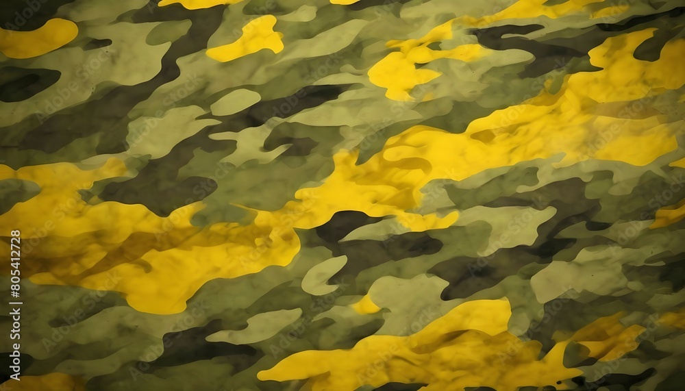 texture camouflage green yellow summer background, military pattern