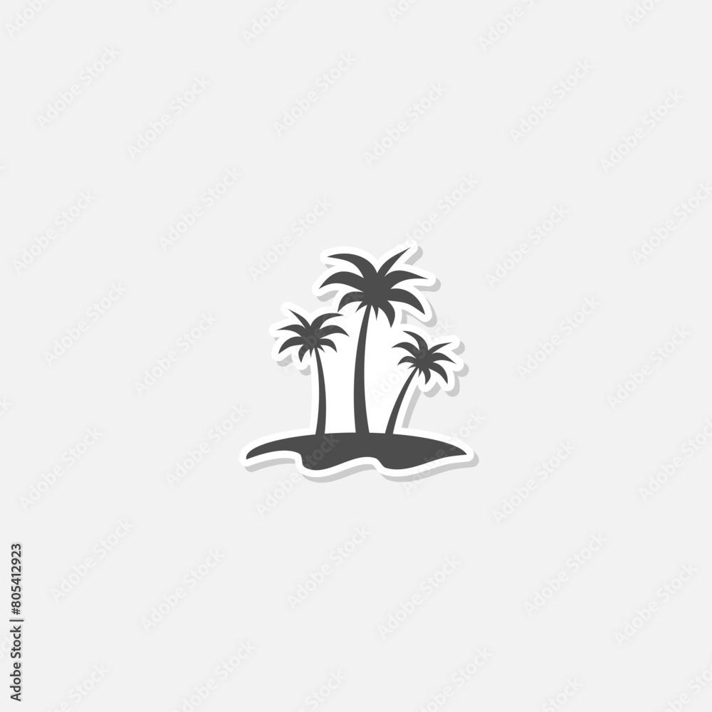 Palms icon sticker isolated on gray background