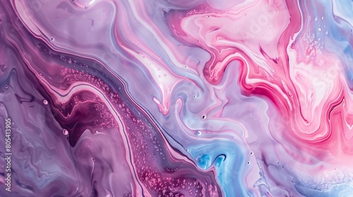 Close up of a colorful liquid painting in vibrant summer hues