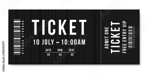 Ticket design template. Ticket for event or program access.